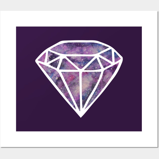 Galaxy Diamond | Purple + Pink Diamond | Watercolor Galaxy Diamond Wall Art by Tilila